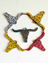 Load image into Gallery viewer, 3d Print Tooled Longhorn Keychain or Purse Charm Ornament - Made in America - choice of colors
