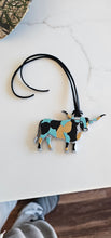 Load image into Gallery viewer, Baha Ranch 3D Print Turquoise Longhorn Made in America Keychain Magnet Purse Charm
