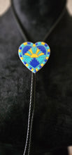 Load image into Gallery viewer, Turquoise Sunrise 3D Inlay Heart Bolo Tie Necklace
