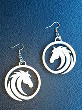 Load image into Gallery viewer, Baha Ranch 3D Print Silver Silk western Earrings Choice of styles Made in America
