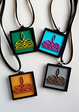 Load image into Gallery viewer, 3D Print Picture Necklace on Deerskin Leather Western Bootstitch Made in America
