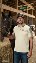 Load image into Gallery viewer, Baha Ranch Painted Horseshoe Polo Shirt
