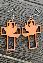 Load image into Gallery viewer, 3D Print Christian Cross Faith Earrings Made in America
