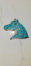 Load image into Gallery viewer, Baha Ranch Year of the Horse Tooled 3d Print Bookmark Keychain Hatpin Magnet Purse Charm Made in America
