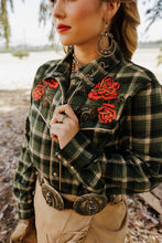 Load image into Gallery viewer, Plaid Petal Rodeo Button Up
