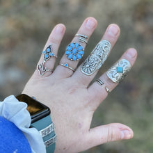 Load image into Gallery viewer, Silver and Turquoise Ring Set
