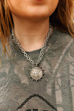 Load image into Gallery viewer, Silver Horse Coin Double Chain Necklace
