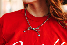 Load image into Gallery viewer, Silver Pearls Bow Necklace
