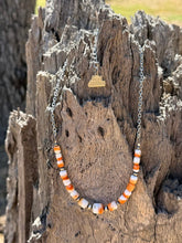 Load image into Gallery viewer, Sterling Silver Desert Sunset Spiny Oyster Chain Choker
