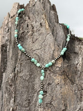 Load image into Gallery viewer, Sterling Silver Mesa Aqua Beaded Lariat Necklace

