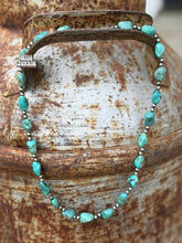 Load image into Gallery viewer, Sterling Silver Turquoise Nugget Beaded Necklace
