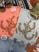 Load image into Gallery viewer, Floral Horseshoe Graphic Tee - Terracotta
