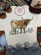 Load image into Gallery viewer, Texas Longhorn Bluebonnet Graphic Tee

