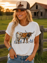 Load image into Gallery viewer, Texas Longhorn Bluebonnet Graphic Tee
