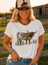 Load image into Gallery viewer, Texas Longhorn Bluebonnet Graphic Tee
