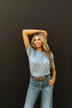 Load image into Gallery viewer, The Original, Viral Boot Stitch Western Graphic Tee - Blue
