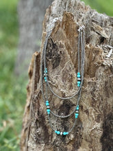 Load image into Gallery viewer, Triple Layer Turquoise Bead Necklace
