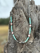 Load image into Gallery viewer, Turquoise And Blush Beaded Necklace
