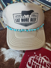 Load image into Gallery viewer, Turquoise and Faux Pearl Trucker Hat Chain

