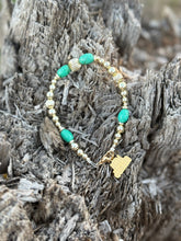 Load image into Gallery viewer, Turquoise And Gold Beaded Bracelet
