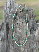 Load image into Gallery viewer, Turquoise And Gold Beaded Necklace
