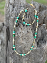 Load image into Gallery viewer, Turquoise And Gold Beaded Necklace
