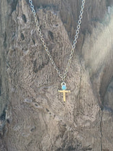 Load image into Gallery viewer, Turquoise Cross Pendant Chain Necklace
