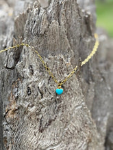 Load image into Gallery viewer, Turquoise Heart Gold Chain Necklace
