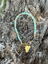 Load image into Gallery viewer, Golden Turquoise Trail Heishi Beaded Bracelet
