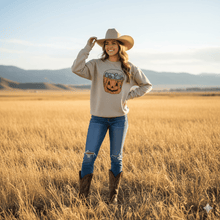 Load image into Gallery viewer, Turquoise Treats Halloween Graphic Sweatshirt 

