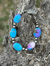 Load image into Gallery viewer, Turquoise Twilight Oval Beaded Bracelet
