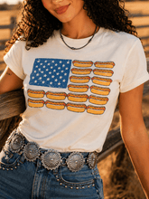 Load image into Gallery viewer, USA Hot Dog Flag Graphic Tee
