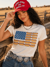 Load image into Gallery viewer, USA Hot Dog Flag Graphic Tee
