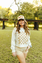 Load image into Gallery viewer, Western Checkers Raw Crop Graphic Sweatshirt
