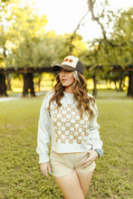 Load image into Gallery viewer, Western Checkers Raw Crop Graphic Sweatshirt
