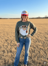 Load image into Gallery viewer, Western Santa Sequin Patch Sweatshirt
