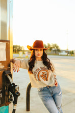Load image into Gallery viewer, Western Valley Ranch Raw Hem Graphic Sweater
