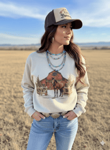 Load image into Gallery viewer, Western Winter Barn Christmas Sweatshirt

