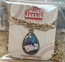 Load image into Gallery viewer, Wild Violet Mosaic Teardrop Necklace
