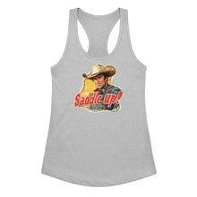 Load image into Gallery viewer, Saddle Up! Vintage Western Women’s Fitted Racerback Tank Top
