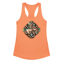 Load image into Gallery viewer, Aztec Cowboy Women’s Fitted Racerback Tank Top
