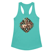 Load image into Gallery viewer, Aztec Cowboy Women’s Fitted Racerback Tank Top
