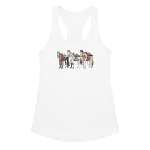 Load image into Gallery viewer, Ranch Horse Trio Women’s Fitted Racerback Tank Top
