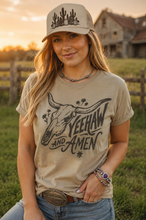 Load image into Gallery viewer, Yeehaw and Amen Longhorn Graphic Tee
