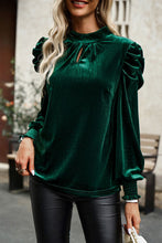 Load image into Gallery viewer, Mock Neck Puff Sleeve Blouse
