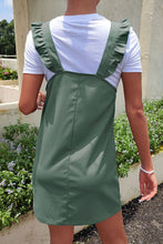 Load image into Gallery viewer, Ruffed Overall Dress with Pockets
