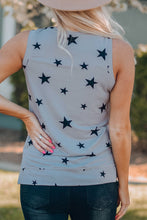 Load image into Gallery viewer, USA Star Print Tank with Slits
