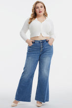 Load image into Gallery viewer, BAYEAS Full Size High Waist Button-Fly Raw Hem Wide Leg Jeans
