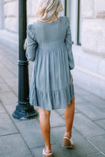 Load image into Gallery viewer, Half Button Ruffle Hem Babydoll Dress
