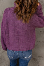 Load image into Gallery viewer, Half Zip Rib-Knit Dropped Shoulder Sweater
